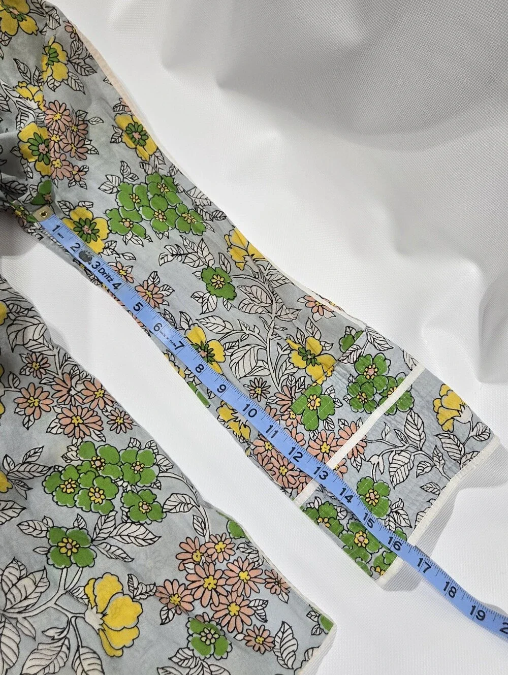 Tory Burch Tunic Blue Wallpaper Floral 100% Cotton Sz LG EUC!
